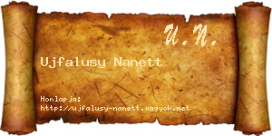 Ujfalusy Nanett névjegykártya